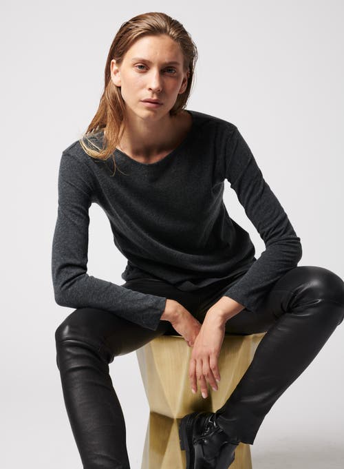 MAJESTIC MAJESTIC FILATURES COTTON CASHMERE LONG SLEEVE CREWNECK T-SHIRT