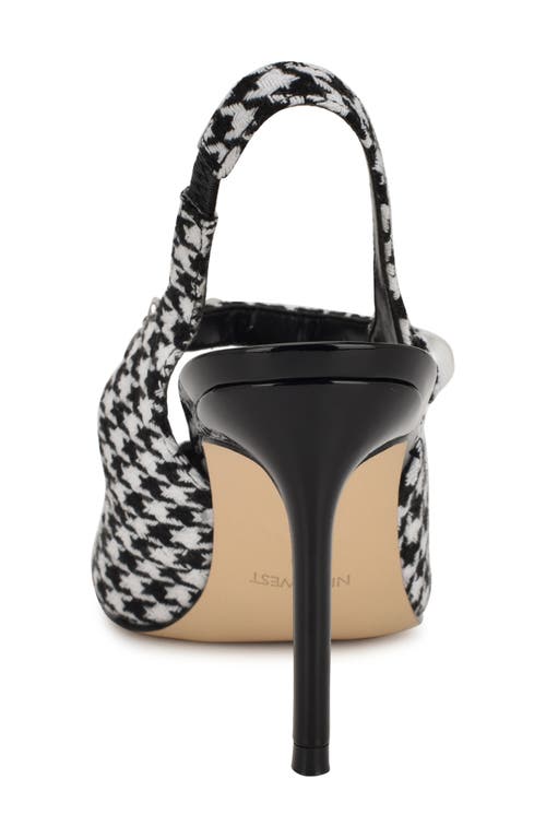 Shop Nine West Rendez Slingback Pointed Cap Toe Mary Jane Pump In Black/white