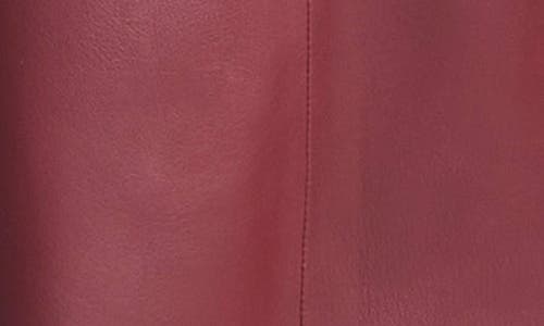 Shop Vince Leather Paneled A-line Midi Skirt In Dark Raspberry