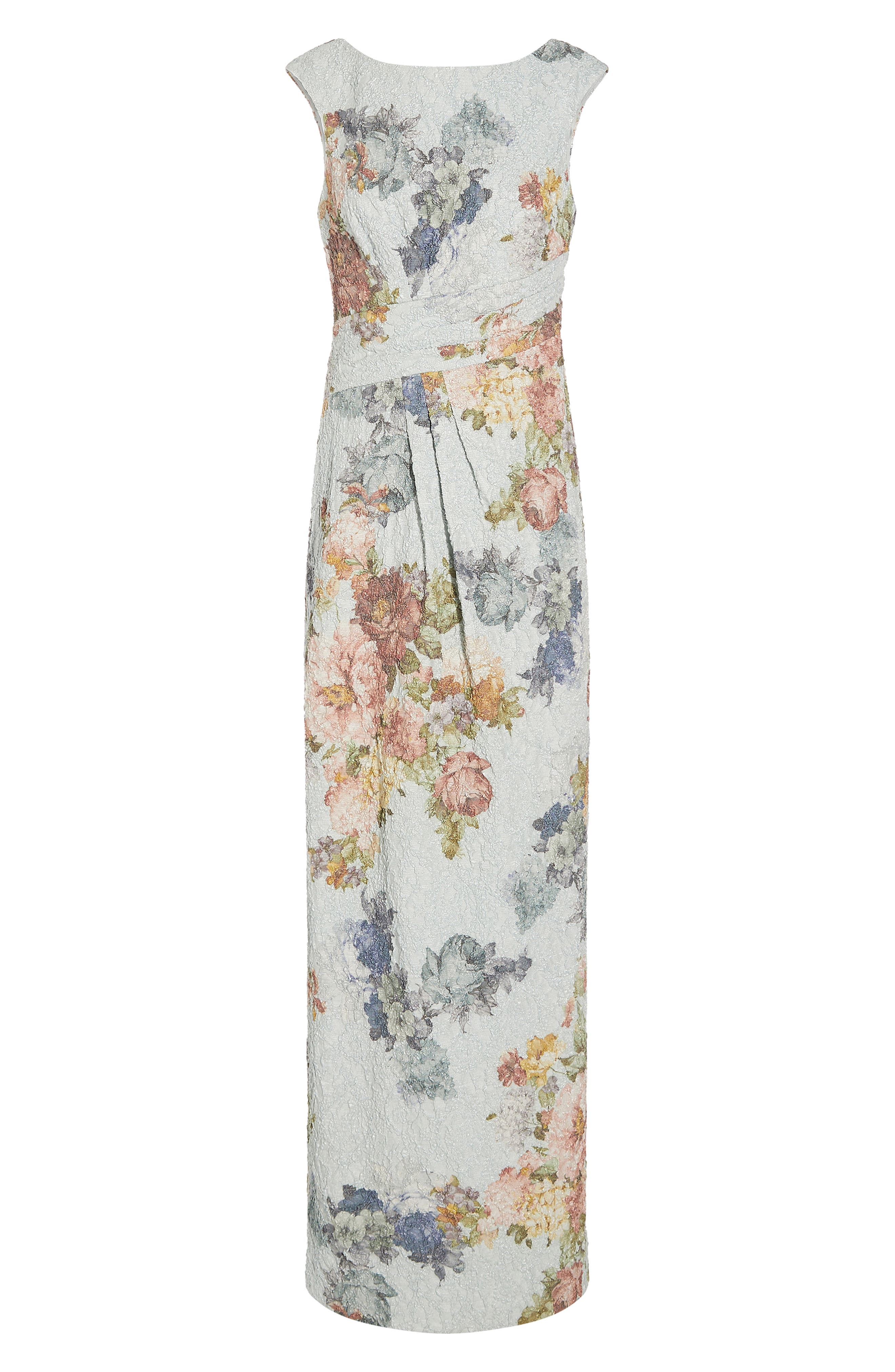 Adrianna Papell Floral Matelassé Column 