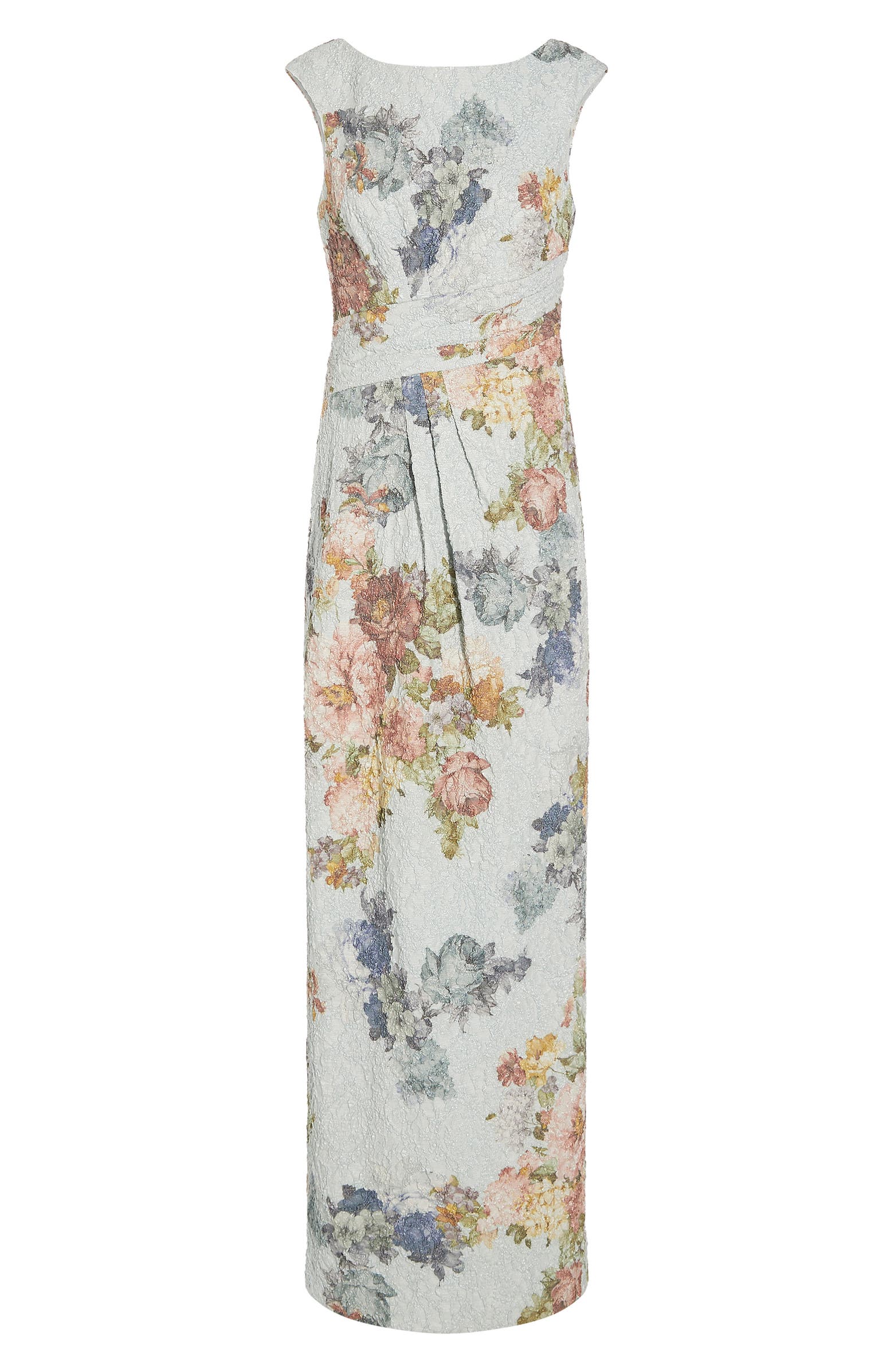 Adrianna Papell Floral Matelassé Column Evening Gown | Nordstrom