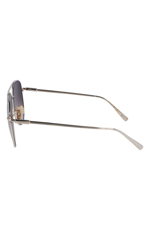 Ferragamo Gancini Evolution 61mm Aviator Sunglasses In Gold/brown Gradient