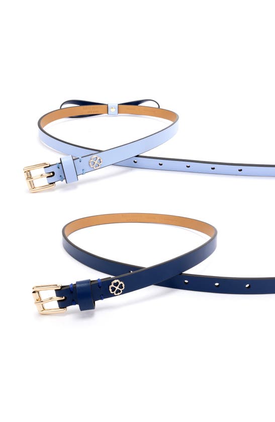 Kate Spade 2-pack Basic And Bow Belts In French Navy / Cosmic Zen