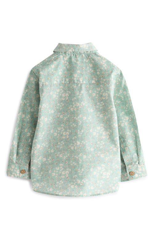 Shop Next Kids' Floral Button-up Shirt & Bow Tie Set In Green