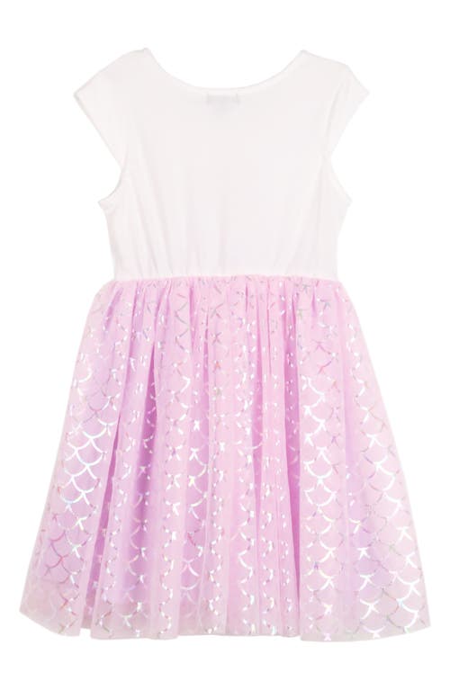 Shop Zunie Kids' Sequin Tulle Dress In Ivory/orchid