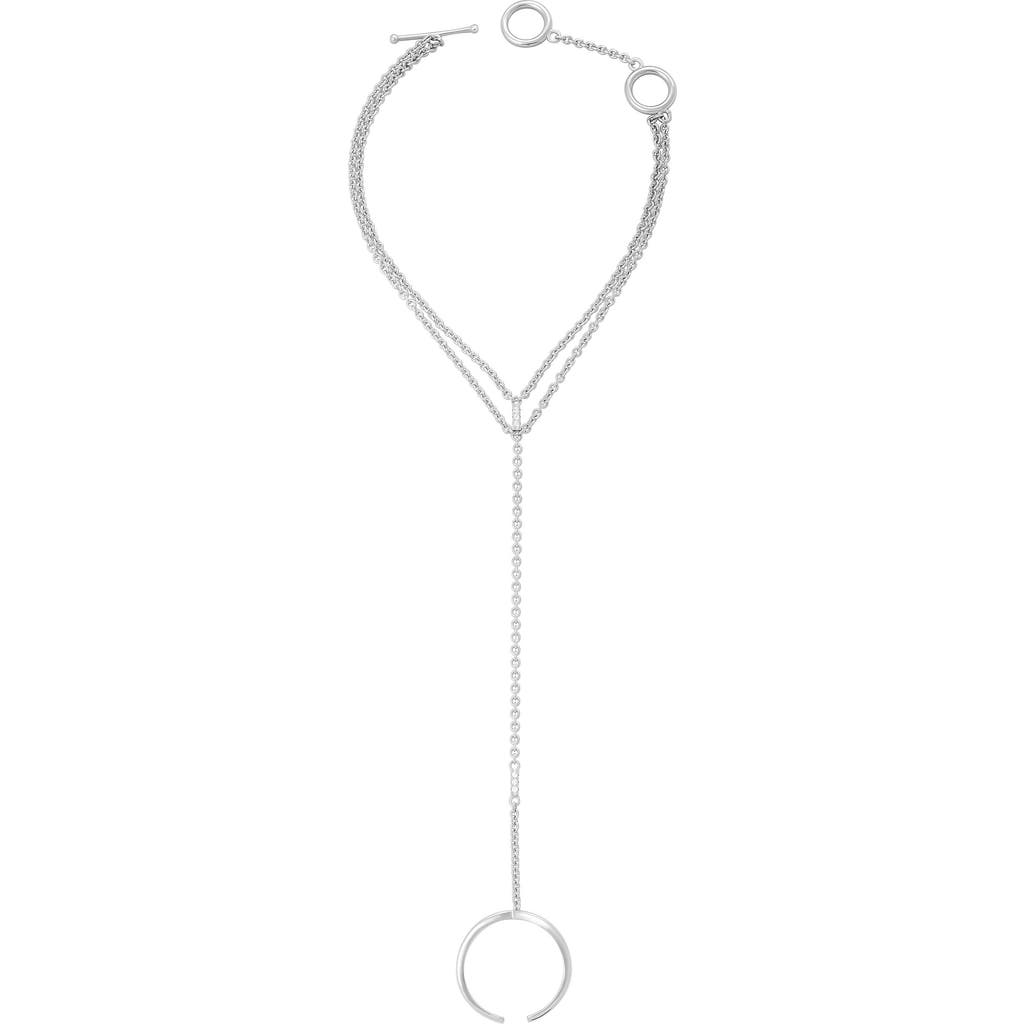 Lucy Quartermaine Skinny Drip Hand Chain In Sterling Silver
