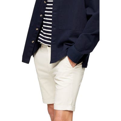 Topman Stretch Skinny Chino Shorts, Ivory