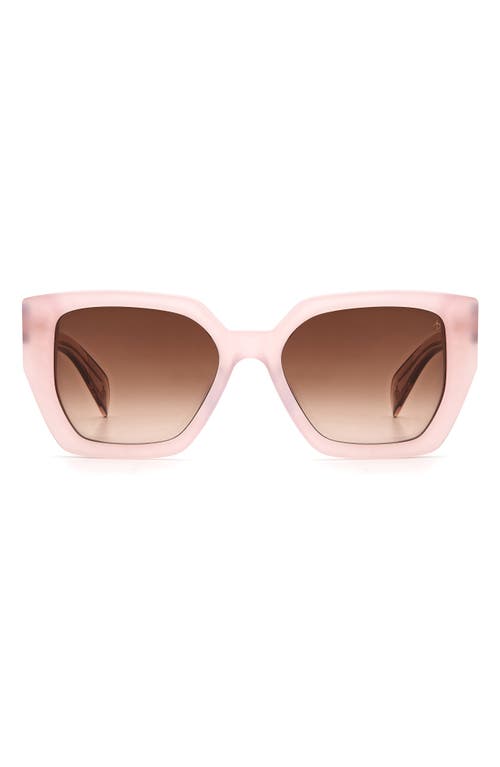 54mm Rectangular Sunglasses in Pink /Brown Gradient