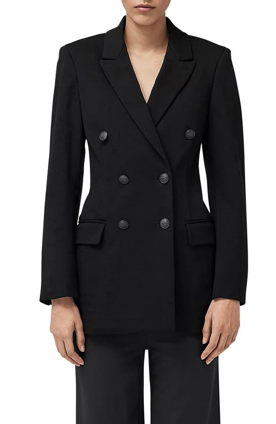Rag & Bone Warren Double Breasted Blazer In Black