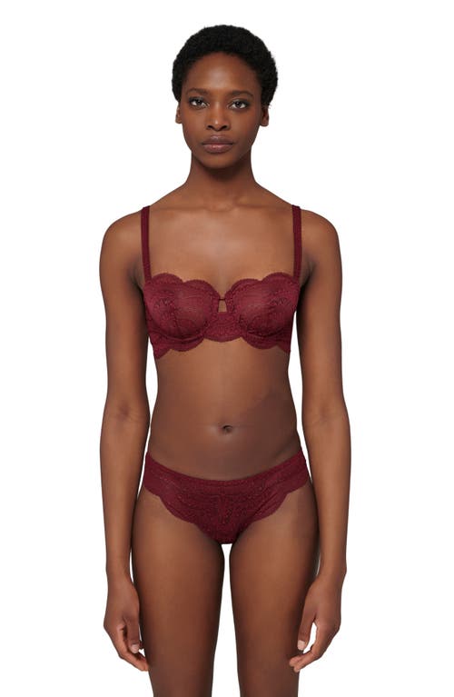 Shop Simone Perele Karma Lace Tanga In Spinel Red