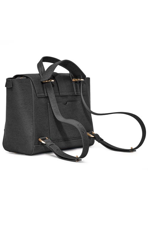 Shop Senreve Midi Maestra Mimosa Leather 4-way Convertible Handbag In Onyx