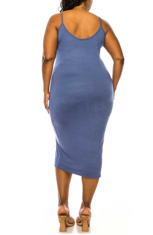 L I V D Jennie Stretch Midi Body-con Dress In Indigo