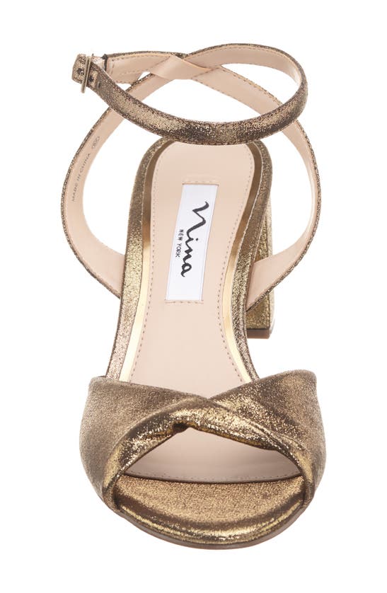 Shop Nina Nigella Glitter Ankle Wrap Sandal In Bronze