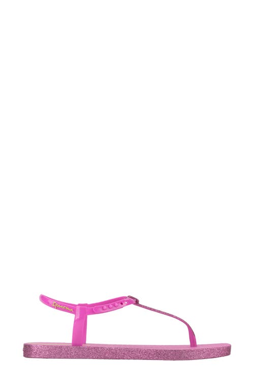 Ipanema X Shakira Class Edge Glow Slip-on Embellished T-strap Thong Sandals In Pink/glitter Pink