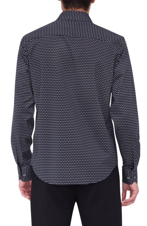 Shop Bugatchi James Ooohcotton® Dot Button-up Shirt In Black