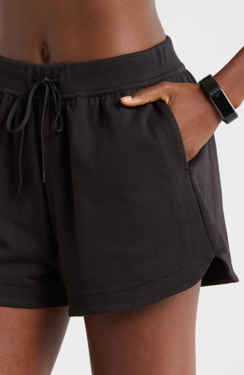 Shop Zella French Terry Shorts In Black