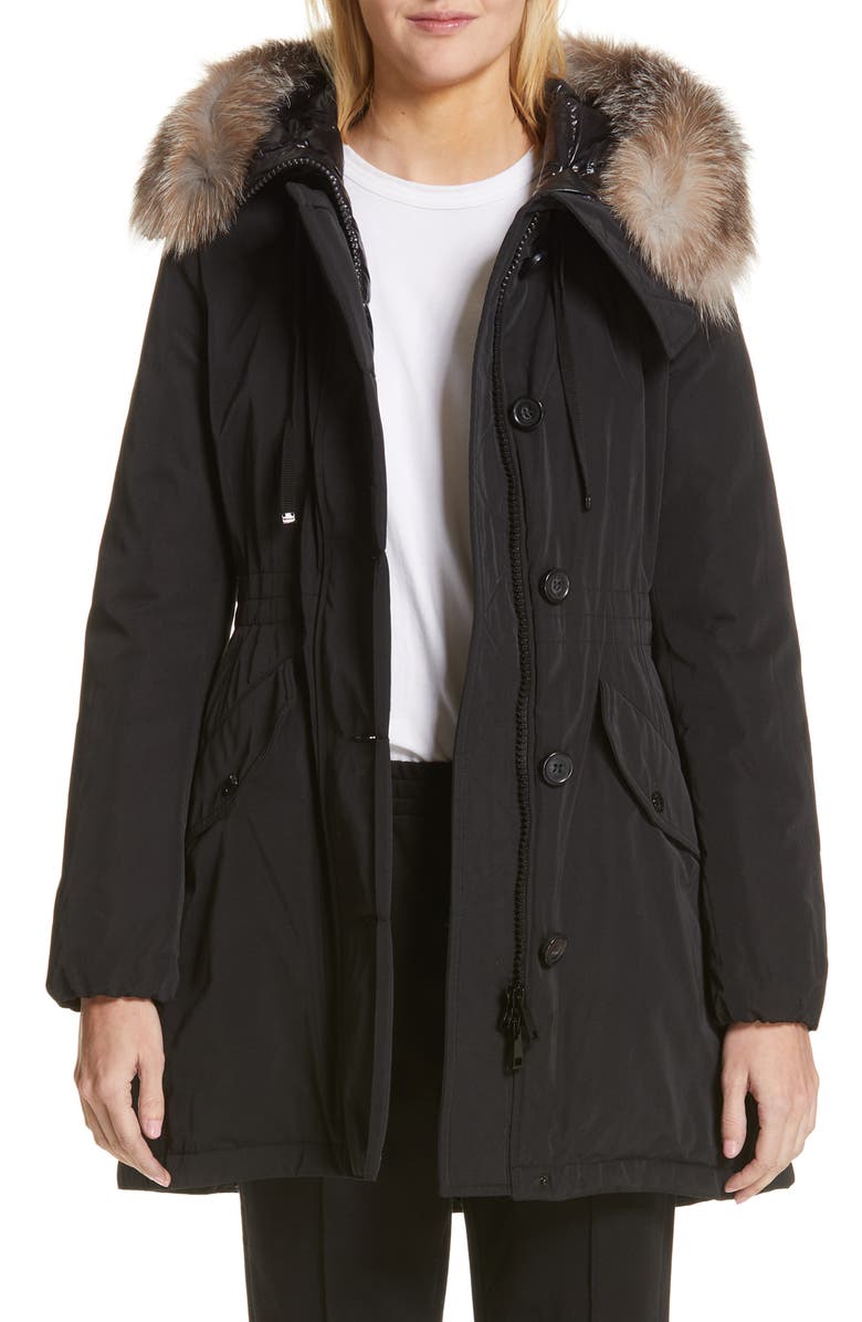 Moncler Monticole Hooded Down Coat with Removable Genuine Fox Fur Trim ...