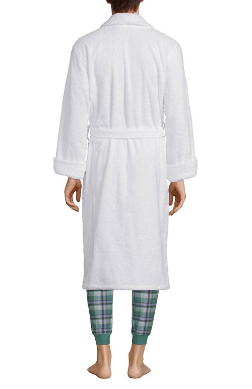 Shop Lands' End Calf Length Turkish Terry Robe In White