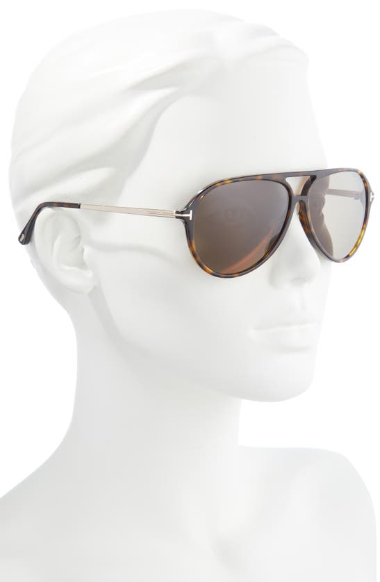 Shop Tom Ford Samson 62mm Polarized Aviator Sunglasses In Brown