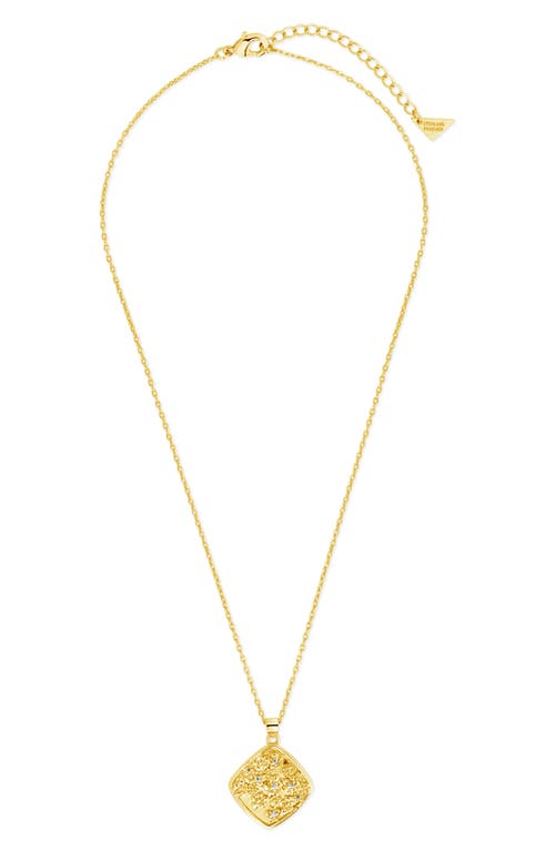 Sterling Forever Ophelia Flower Medallion Pendant Necklace in Gold at Nordstrom