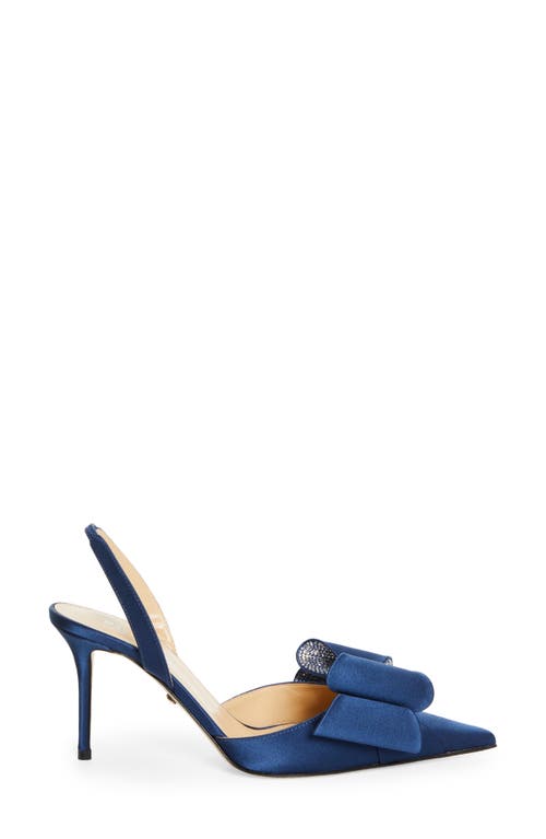 Shop Mach & Mach Le Cadeau Pointed Toe Slingback Pump In Navy Blue