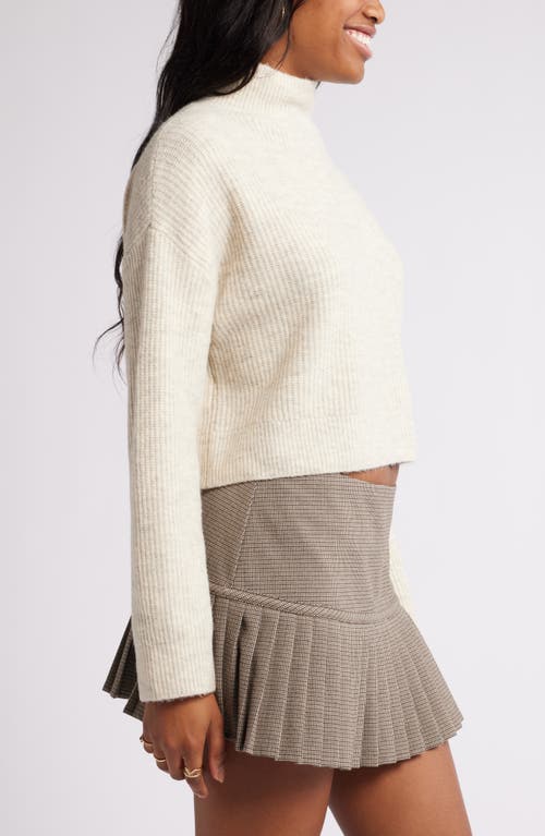 Bp. Oversize Cozy Mock Neck Sweater In Beige Oatmeal Light Heather