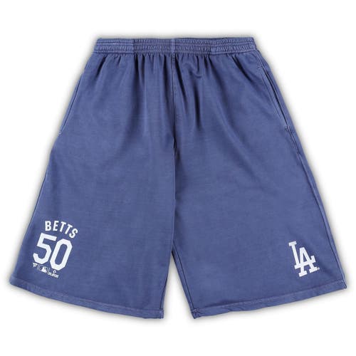 PROFILE Men's Mookie Betts Royal Los Angeles Dodgers Big & Tall Stitched Double-Knit Shorts