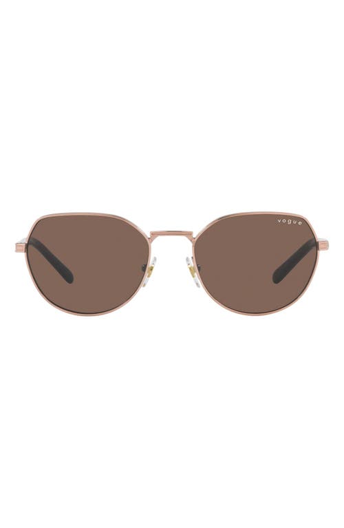 VOGUE 53mm Round Sunglasses in Rose Gold