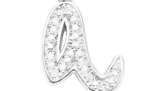 Monica Vinader Alphabet Diamond Pavé Pendant Charm In Silver/diamond- A