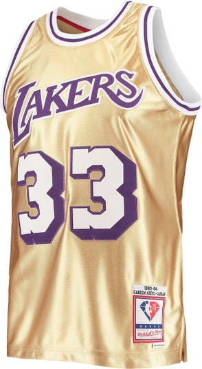 Men's Mitchell & Ness Kareem Abdul-Jabbar Gold Los Angeles Lakers Big &  Tall Hardwood Classics Jersey 