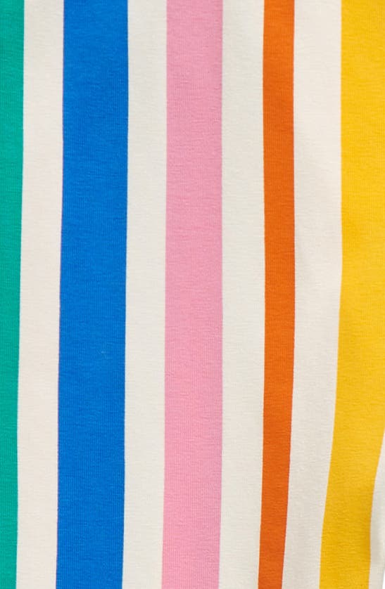 Shop Rock Your Baby Kids' Rainbow Stripe Flare Leggings In Cream Multi