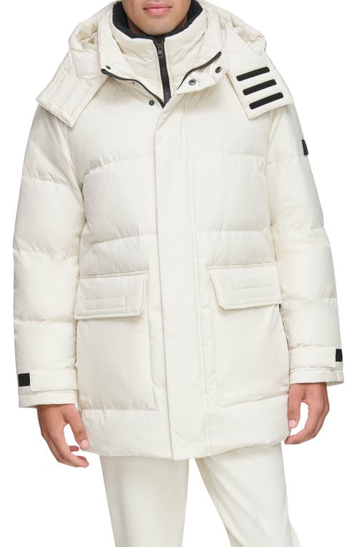 Oswego Water Resistant Down & Feather Fill Parka in Salt