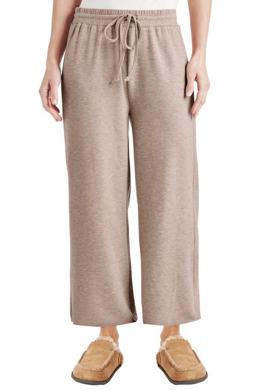 Shop Splendid Winslow Crop Wide Leg Sweatpants In Tawny Heather