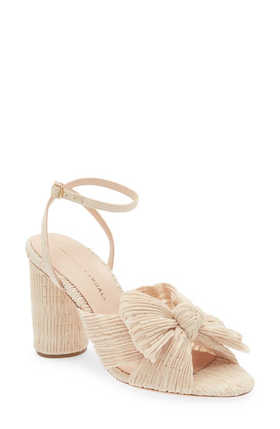 Loeffler Randall Camellia Knotted Sandal In Cream Plaid