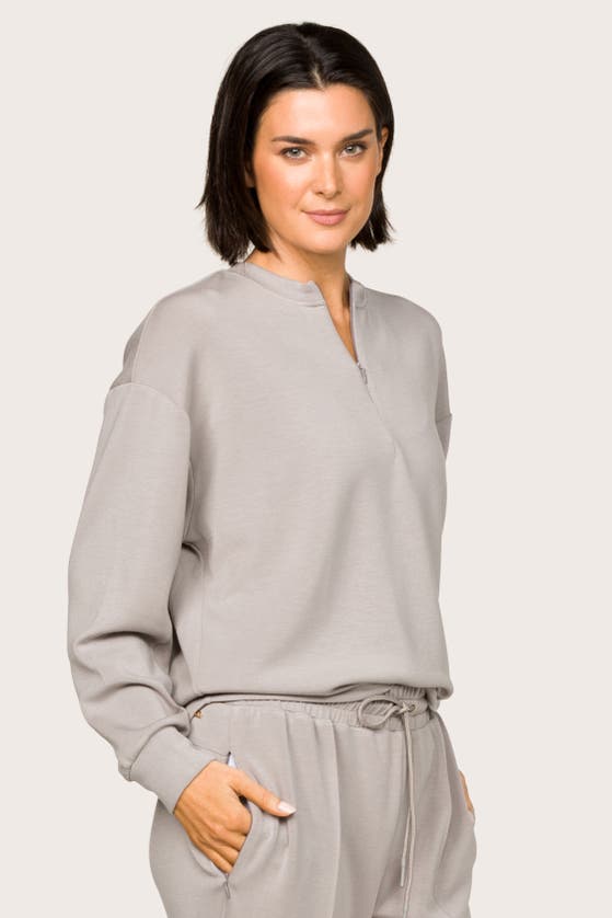 Shop Alala Phoebe Zip Crew In Stone