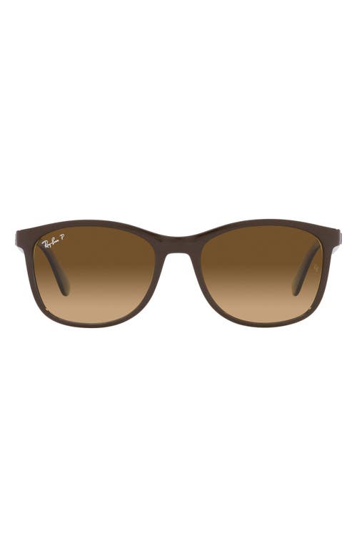 Ray-Ban 56mm Polarized Square Sunglasses in Brown at Nordstrom