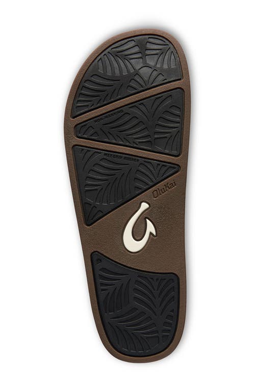 Shop Olukai Kamola Slide Sandal In Black/black