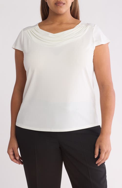 Kasper Cowl Neck Cap Sleeve T-shirt In Vanilla Ice