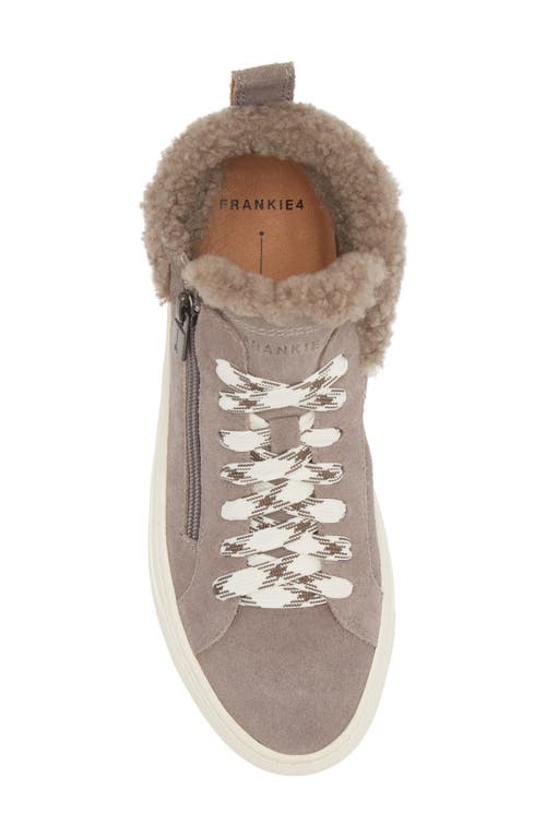 Frankie4 Miles Genuine Shearling Lined Sneaker In Dark Taupe