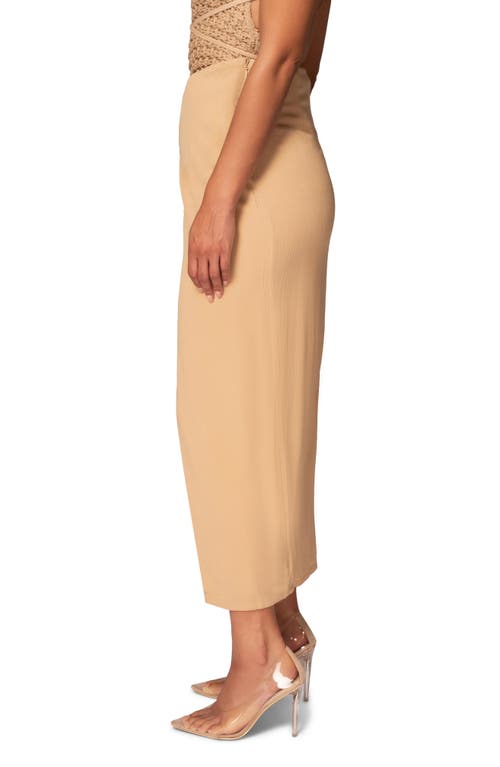 Shop Jluxlabel Athea Faux Wrap Drape Skirt In Beige