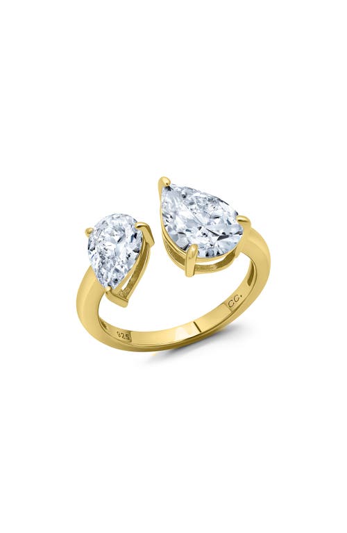 Crislu Up & Down Pear Cut Cubic Zirconia Open Band Ring in Gold at Nordstrom
