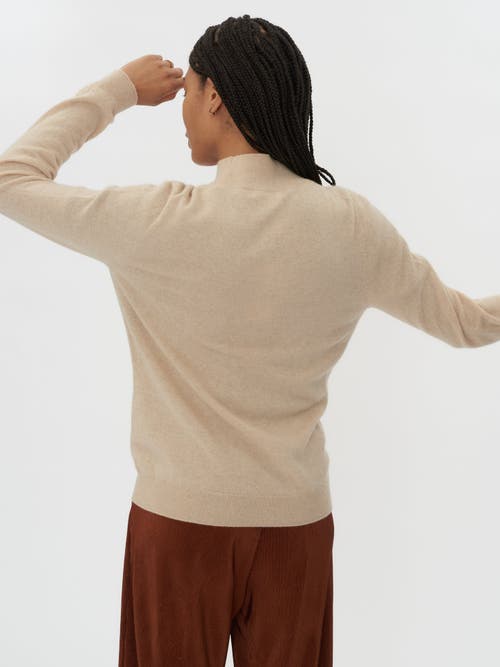 Shop Gobi Cashmere Cashmere Mock Neck Sweater In Beige