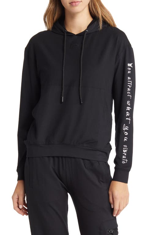 Dai Moda Gender Inclusive Vibrations Graphic Hoodie in Black