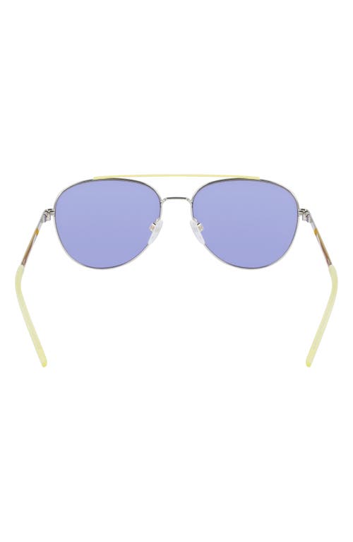 Shop Converse Activate 57mm Aviator Sunglasses In Shiny Silver/gold Mirror