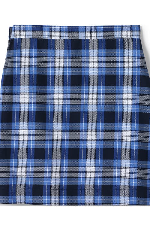 Shop Lands' End School Uniform Girls Slim Plaid A-line Skirt Below The Knee In Clear Blue Plaid