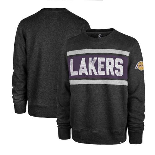 Men's '47 Heather Black Los Angeles Lakers Tribeca Emerson Pullover Sweatshirt