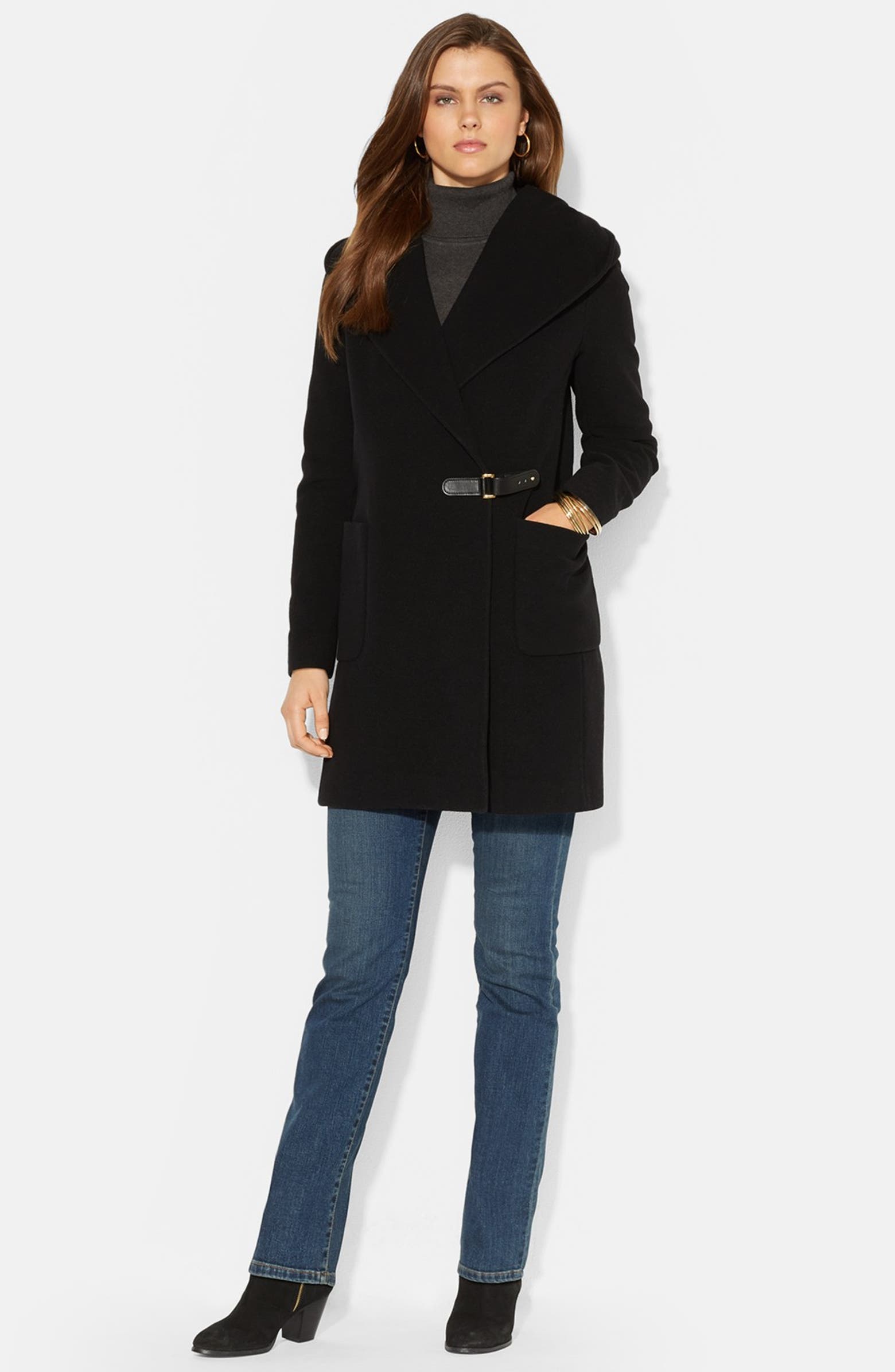Lauren Ralph Lauren Wool Blend Hooded Coat | Nordstrom