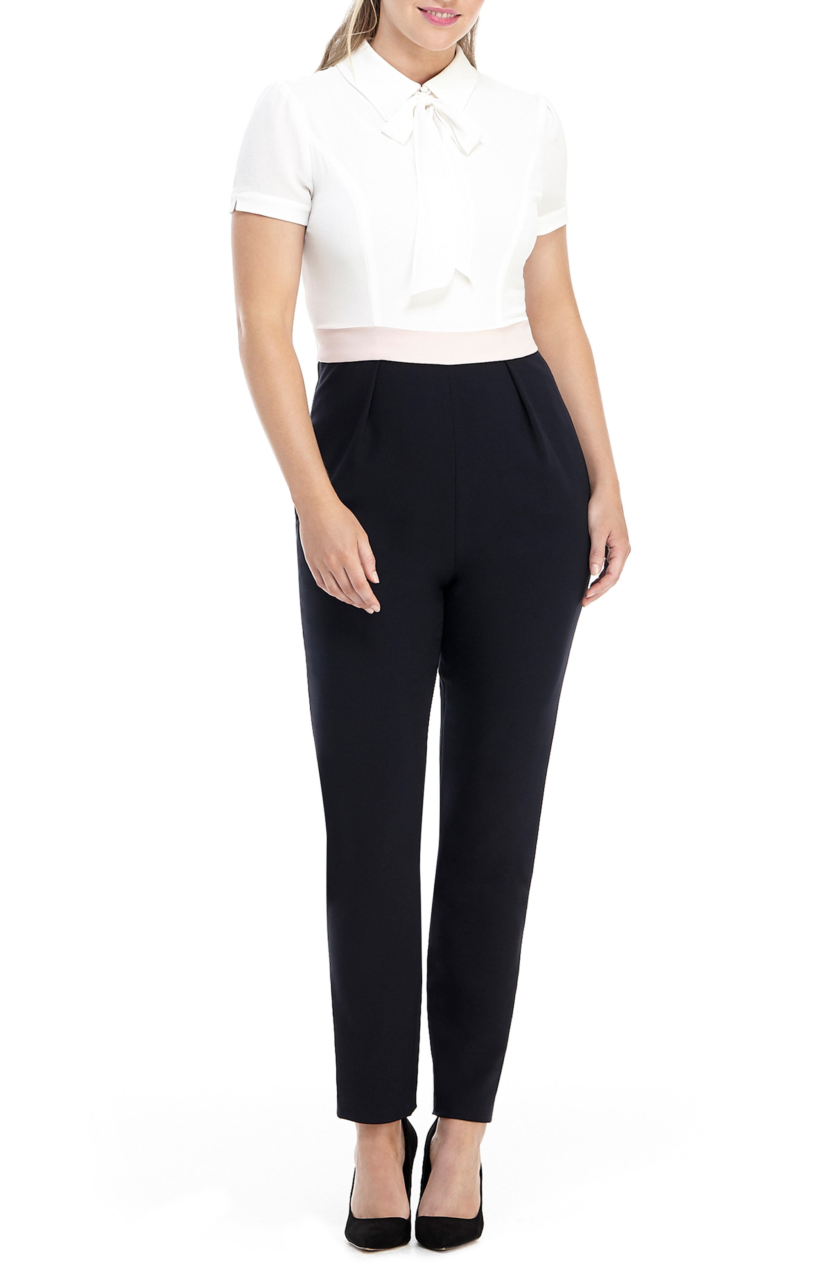maggy london white jumpsuit