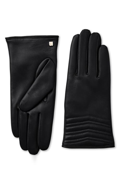 Bruno Magli Chevron Quilted Gloves In Black