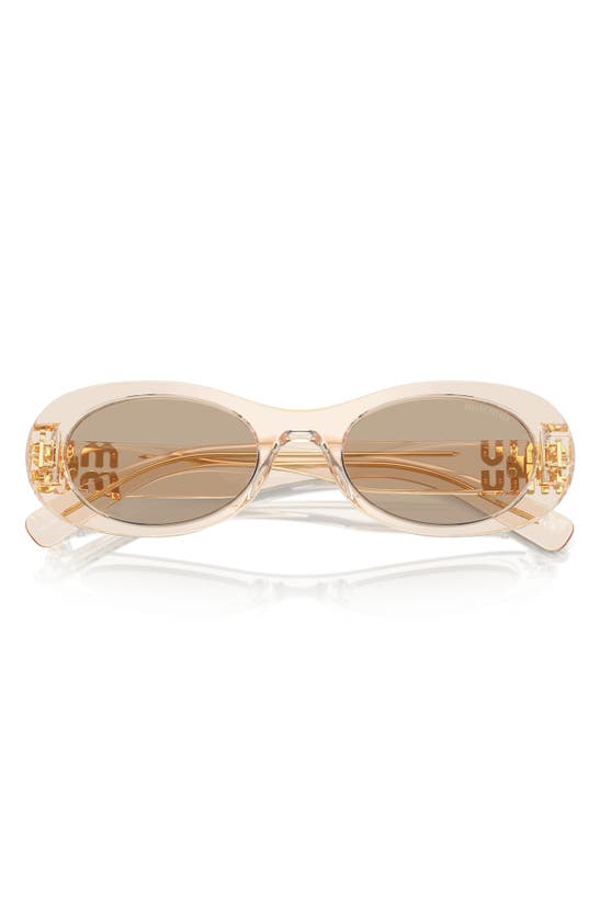 Shop Miu Miu 50mm Oval Sunglasses In Beige